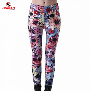 Full Sublimated Animal Print Elastic Waist Mid Rise Moisture Wicking Breathable Polyester Yoga Fitness Tights for Women - Product Image 3