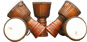 Tambor Djembe de Fabricación Indonesia, Instrumento de Percusión Hecho de Madera de Caoba, Música Africana, Tambor de 12 Pulgadas - Product Image 4