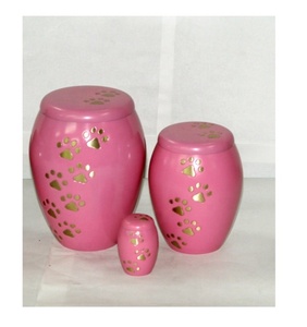 แจกันใส่เถ้ากระดูกทองเหลืองเคลือบเงาสำหรับสัตว์เลี้ยงลายเพ้นท์สีสันสดใสอุปกรณ์งานศพสไตล์พิมพ์ลาย - Product Image 6