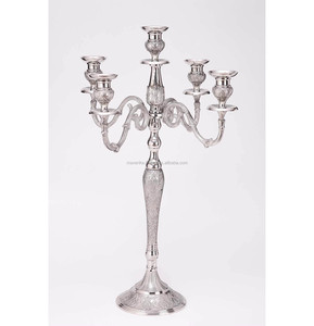 Derniers candélabres décoratifs à 5 bras en métal de couleur orange pour la décoration de mariage et de Noël Candélabres de sol - Product Image 6