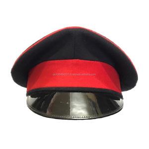 Vente en gros Tissu de laine 100% de haute qualité Logo du client Broderie à la main Robe Chapeaux rouges - Product Image 6