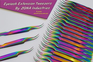 Meilleure vente ensemble de pinces à épiler pour extension de cils pointus arc-en-ciel avec logo personnalisé pince à épiler à pointe en fibre de cils de qualité supérieure - Product Image 5