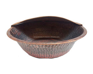 Métal martelé doré finitions pédicure pied Spa bol évier bol cuivre martelé travail soins des pieds et pédicure accessoires personnels - Product Image 4