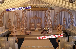 Mandap de boda Anmol, último estilo de mandap para bodas asiáticas, mandap de boda sureño indio, mandap antiguo dorado, decoración para eventos en Suiza, LONDRES - Product Image 2