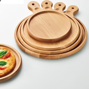 Plaque à pizza en bois de haute qualité avec logo personnalisé 3 pièces de tailles différentes avec poignée produit de vente supérieur - Product Image 6