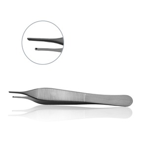 Pince à tissu Adson 12cm Instrument de dissection en acier inoxydable allemand Source d'alimentation manuelle Norme de sécurité-MOL - Product Image 2
