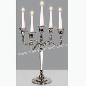 Candelabro de iglesia de aluminio y Metal con acabado plateado de último diseño, mesa decorativa para boda, portavelas de 5 brazos, la mejor calidad y precio - Product Image 3