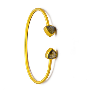 Bracelet en labradite en argent sterling 925 à la mode Bracelet fin plaqué or pour les fêtes de mariage Cadeau de mariage - Product Image 3