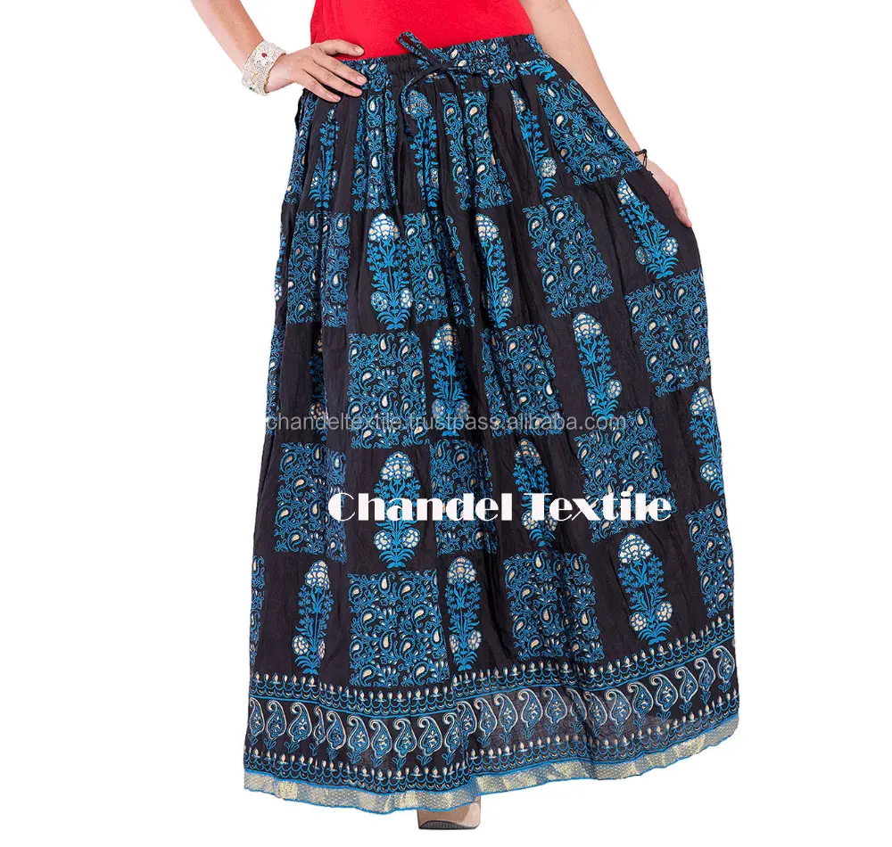 डिजाइनर स्कर्ट प्रस्ताव | जयपुरी मुद्रित स्कर्ट | शुद्ध कपास औपचारिक पहनने के लिए नि: शुल्क आकार स्कर्ट लंबे Wraparound महिलाओं लंबी स्कर्ट