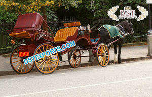 Carruaje de boda inglés estilo Victoria, tirado por caballos, moderno, de metal y madera, ligero, tamaño personalizado, para bodas indias/conciertos/turismo DST - Product Image 2