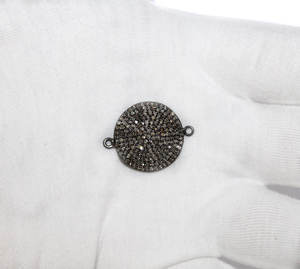 Hermoso Diamante de champán 925, abalorio y colgante de plata de ley sólida de 1 "de largo para hacer joyas, regalo de aniversario - Product Image 4