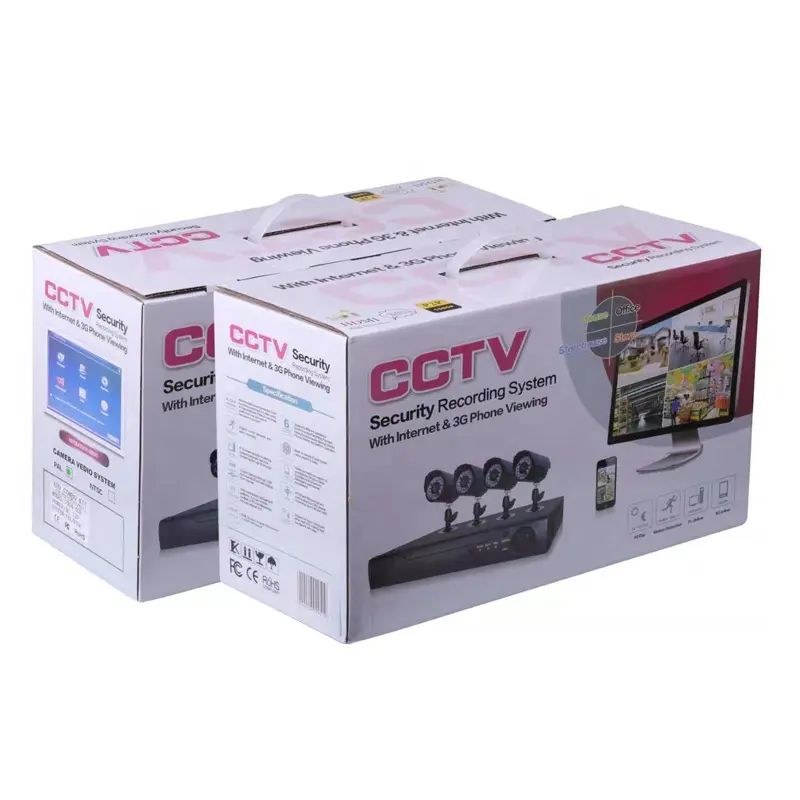 Aliexpress promosyon öğesi AHD 4 kanal gece görüş 720p cctv kamera takımı CCTV sistemi