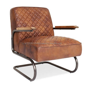 Moderno elegante hierro y cuero café silla nuevo restaurante muebles para sala de estar - Product Image 1