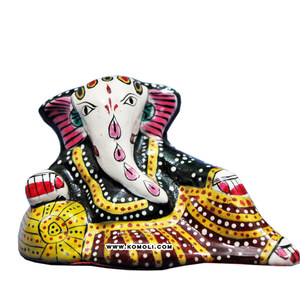 Statue de Ganesh, dieu hindou Chaturbhuj, multicolores, Murti, idoles - Product Image 6