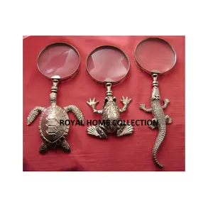 Best Hot Sale Amphibian Themed Nautical Magnifying <b>Glass</b> Golden Engraving Magnifying <b>Glass</b> Best Affordable Handheld Magnifier - Product Image 1