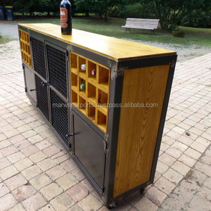 Meuble à vin industriel élégant et durable avec chaises de bar Solution de stockage pratique pour la collection de vin - Product Image 1