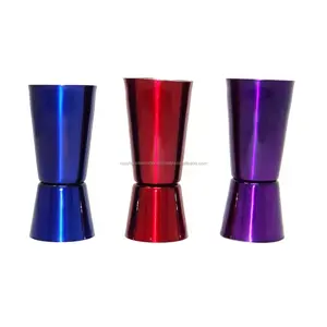 Fabricant en gros verres en acier inoxydable outils de mesure International vin Peg mesure Double Jigger avec couleur