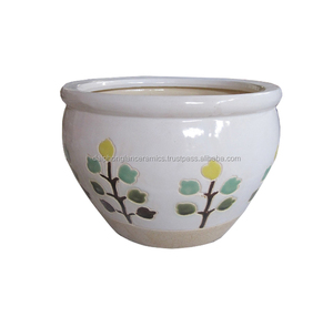 Juego de macetas de cerámica de flores de arcilla para interiores hechas a mano, redondo esmaltado para decoración de jardín para el hogar, uso de suelo de guardería - Product Image 3