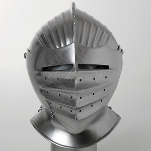 Casque de chevalier médiéval avec fermeture, calibre 16 TC133, en stock - Product Image 3