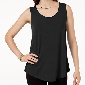 Camiseta sin mangas de encaje de punto de talla grande de alta calidad para mujer para entrenamiento Yoga 100% algodón transpirable de secado rápido Tops - Product Image 1