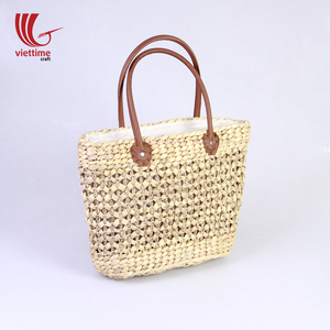 Water Hyacinth Woven Top Handle <b>Bag</b> With Tassel, Cheap <b>Straw</b> Beach Boho <b>Bag</b> Wholesale - Product Image 6