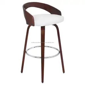 Оптовая продажа от фабрики, железный барный стул с круглой деревянной спинкой, новый современный дизайн, современные мебельные стулья с принтом логотипа