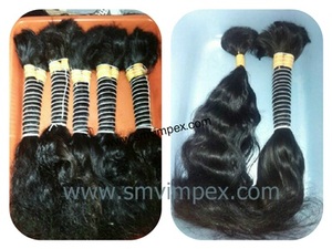 Cabello humano indio natural sin cutículas 100%. Cabello humano de buena calidad de 10 "hasta 40". Tejido de cabello sin procesar - Product Image 6