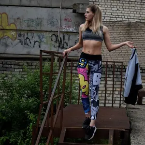 Sublimação Impresso mulheres leggings ginásio de alta qualidade sports wear calças justas em tamanhos de jovens e adultos roupas de desgaste ativo das mulheres