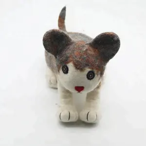 FYND-016 고양이 고양이 100% NZ 양모 교육 장난감 어린이 보육 학습 Felted 네팔 여성 장인 낮은 소득 수준