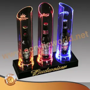 led light bottle holder bar shelf / bar liquor bottle stand / led acrylic wine bottle display rack