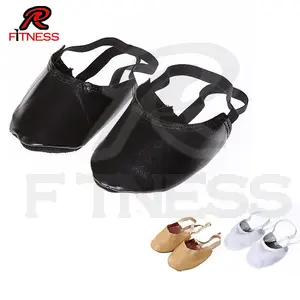 Black and white half sole rhythmic gymnastics dance shoes for women