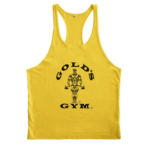 Camiseta de gimnasio dorada, Camiseta de tirantes personalizada - Product Image 1