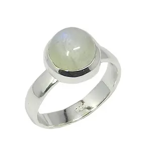 Manufacturer Special Design 925 Sterling Silver White Rainbow Moonstone Ring For Gift For Women And Man