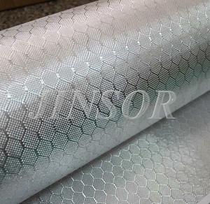 Tissu de maille de fibre de verre d'armure d'hexagone de Texalium avec la surface de papier d'aluminium de service de coupe - Product Image 4