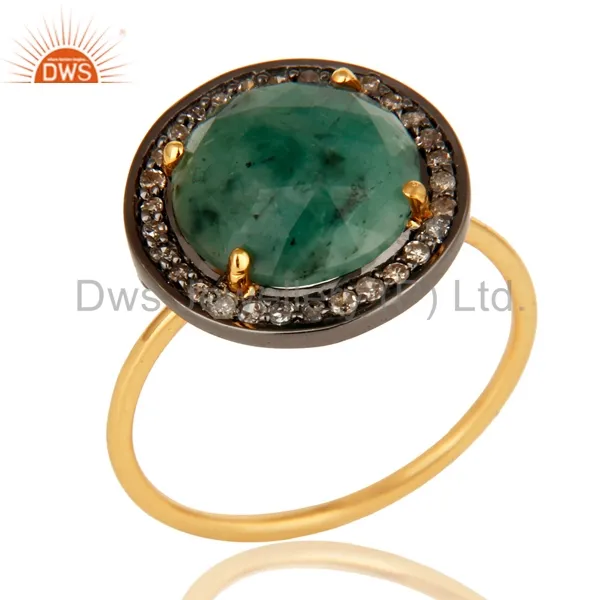 Cincin batu permata zamrud Pave berlian cincin pernikahan perhiasan emas 925 perak trendi India berlapis alami 14k 24K Super bulat GIA DWS