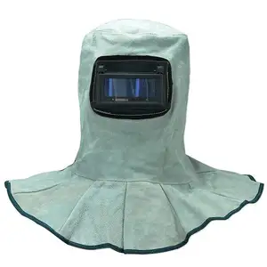 Campana de soldadura de cuero dividido de piel de vaca de calidad superior para seguridad para tapa de soldador de servicio pesado resistente a chispas de calor Industrial