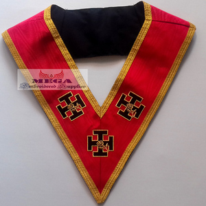 Masonic aasr 18องศางานปักทำมือผ้าหนังพร้อมงานปักไขว้งานฝีมือริบบิ้นเครื่องราชกกุธภัณฑ์ - Product Image 5