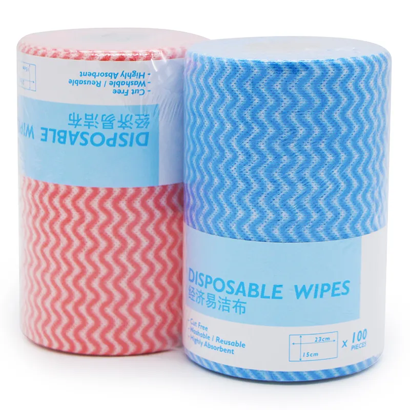 Wholesales Free Sample Spunlace 15x23cm Household Cleaning Nonwoven Table Disposable Wipes Roll