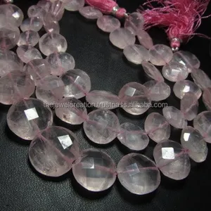 Natural Rose Quartz Stone Faceted Coin Shape Gemstone Beads Strand Shop Online Now at Wholesale Factory Price Closeout Deals
