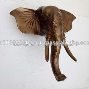 큰 벽 산 코끼리 조각품 고대 금 - Product Image 2