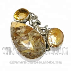 Nueva moda Vintage 925 plata esterlina forma desigual citrino piedra preciosa eternidad anillo Vermeil para mujeres y niñas-regalo de fiesta de boda - Product Image 3