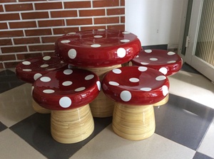 เก้าอี้เห็ดและโต๊ะเห็ดทำจากไม้ไผ่สปันสีคุณภาพสูงขายดี ผลิตในเวียดนาม - Product Image 4