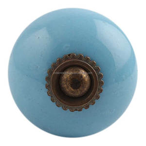 Perillas de cerámica para armario, tiradores de armario azul cielo, perilla de puerta decorativa sólida, 3,81 cm, CSCRK-168(SCRK-11), nuevo diseño - Product Image 1