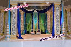 Mariage sur le thème du Rajasthan Mandap mariage indien traditionnel Mandap mariage indien Mandap décorations décor de qualité supérieure Canada - Product Image 4