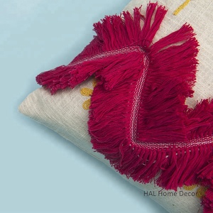 Cojín decorativo cuadrado de 18 x 18, funda de cojín de último diseño, cojín de sofá con mechones - Product Image 5