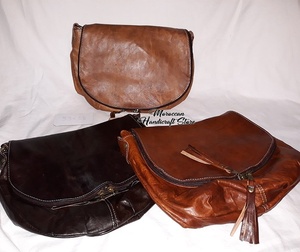 กระเป๋าถือหนังแท้สไตล์โมร็อกโกสำหรับผู้หญิงกระเป๋าสะพายข้างแบบมีกระดุมล็อกรูปทรงเรขาคณิต - Product Image 2