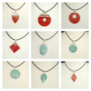 Bali Argent Corail Abalone Pendentif pour Cadeaux Engagements Fêtes Anniversaires En Gros Shell Produit - Product Image 4