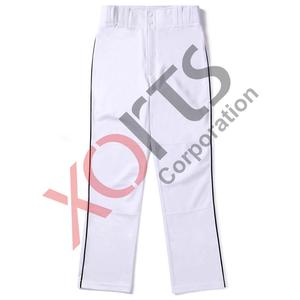 Wholesale Reversible Baseball Pants Plus Size Youth Sportswear Sublimation <b>White</b> Black Stripe Pant Cheap Whole Sale - Product Image 1
