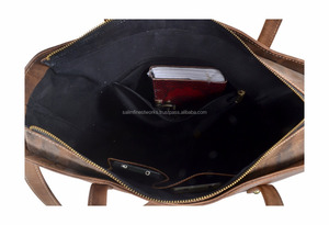 Compre bolsos de mano hechos a mano de cuero genuino marrón suave para mujer, bolso de hombro de gran capacidad, bolso de hombro de compras para mujeres y niñas - Product Image 5