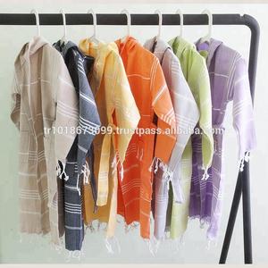 Turkish <b>Towel</b> Cotton <b>Bathrobe</b>, Peshtemal Robe, Summer Beach Wear Light Weight Kimono PEST-WR-KDSROBE7 - Product Image 6